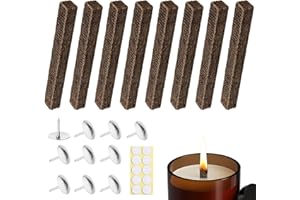 Sugeru Kerzendocht,Dauerdocht für Wachsfresser | schmelzfeuers für kerzenreste Denk schmelzfeuers Outdoor Indoor | dochte für Kerzen | kerzenfresser | docht | Kerzen selber Machen (10mm x 8pcs)…