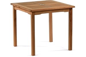 BrackenStyle Warwick 80cm Square Grade A Teak Wooden Garden Dining Table - 80x80cm Wood Outdoor Bistro Style Table
