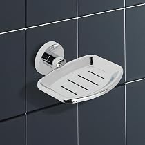 Porte-Savon Mural Adhésif IPEA - Sans Percage Pour Salle De Bain Et Cuisine - Design Métal Moderne