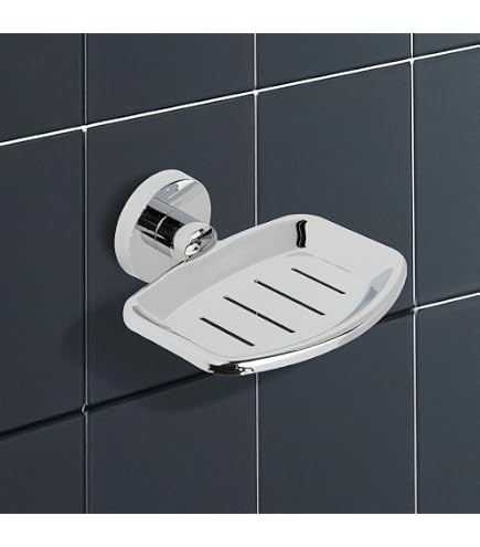 Jabonera De Pared Con Bandeja De Drenaje - Giratoria, Doble, Sin Taladrar - Versión Mejorada 2020 Para Baño