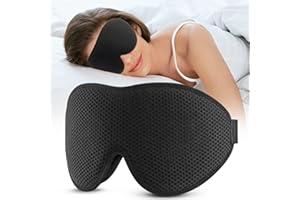 ONAEZ Masque de sommeil pour homme et femme,masque de sommeil en maille 3D, respirant et confortable, pour les yeux de 13 mm,pour augmenter les coussinets nasaux,100% bloquant la lumière pour voyages,yoga