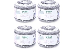 Gründl Lolly Pop Filato per Uncinetto e Maglieria (Filato Universale Simile alla Lana e Lavabile 100% poliacrilico, 150 g / 240 m, Dimensione dell'ago: 5-6, 4 x 150 g), Silver Swirl