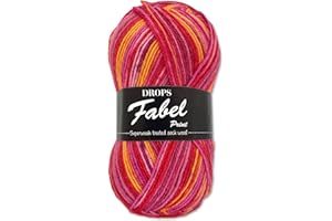 ‎FRIDA'S WOLLHAUS Frida's Wollhaus Drops 50 g Fabel Sockenwolle Schurwolle superwash Garn Stricken Häkeln 45 Farben (310 | Sunset)