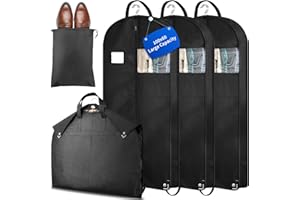 Vautvis Housses de Vetement, Lot de 3 Housses à Vêtements 100 * 60cm Housse de Protection pour Vêtements, Housse Costume, Housse Vetement à Suspendre pour Rangement, Manteau, Robes, Chemises