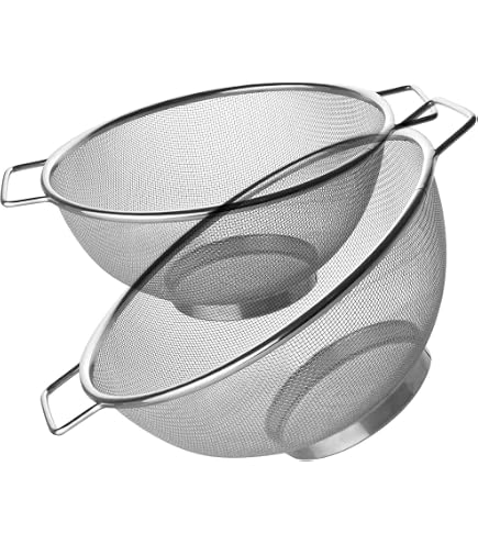 ASEANAO Mini scolapasta resistente per alimenti da 15,2 cm, con doppi manici, verde, per frutta e verdura, senza BPA (verde scuro