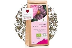 ‎WELTECKE Weltecke Bio-Zistrosen-Tee lose 250 g | Frisch abgefüllt in Deutschland | Aromatisch-herber Kräuter-Tee von der Zistrose | Natürlich vegan | Ohne künstliche Aromen & Zucker | Cistus Incanus