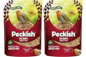 Peckish Robin Bird Seed and Insect Mix, 1 kg,brown (Pack of 2)
