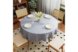 Zdada Grey Round Table Cloth, 152cm/60Inch Large Circular Table Cloths, Polyester Fabric Washable Tablecloth Dining Table Cover For Banquet Party Home