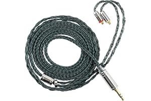 Linsoul Tripowin Zonie 16 Core Silver Plated Cable SPC Earphone Cable for 7hz Timeless TINHIFI T3 T2 PRO T4 (MMCX, 3.5mm, Moss)