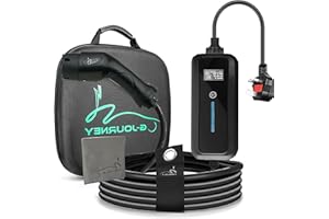G-Journey EV Charger Type 2 UK 3 Pin 5M/16.4ft [ 8/10/13a] Adjustable Current, Type 2 Charging Cable 3 Pin 3.3kw, Portable Electric Car Charger With 0-12h Time Delay, Ip65 Waterproof, Memory Function