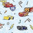 Komar TD5-0003 Disney Fleece Wallpaper Lets 1 Roll-Size: 10.05 x 0.53 m-Children's Bedroom, Lightning, Racing Car, Colourful, 53 x 1 cm