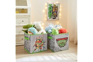 Idea Nuova Teenage Mutant Ninja Turtles: Mutant Mayhem Set of Two Spacious Collapsible Storage Cubes, 10"x10"
