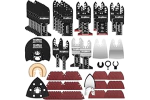 DazzBoom 135 tlg Multitool Sägeblätter, Mehrfachwerkzeug Zubehör Set für Holz Kunststoff Metall, Oszillierendes Sägeblatt Set Kompatibel mit mit Einhell Makita DTM51Z Dremel Parkside Bosch und mehr