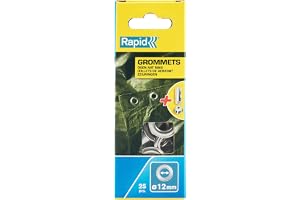 Rapid Öljetter Ø23 x 12 mm, Förkromat Stål, 25-pack | Förstärker hål i läder, mjuk plast och textil: skosnörehål, jackor, bäl