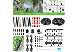 MIXC 226 FT Drip Irrigation System Kit, Automatic Watering System for Garden Greenhouse with 1/4" & 1/2" Tubing - Adjustable Nozzles & Sprinklers for Garden, Greenhouse, Lawn, Potted Plants