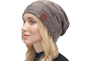 Runmeihe Gorro de invierno para mujer, de punto de forro polar, cálido, gorro de esquí y gorras