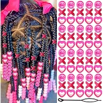 60 Cuentas De Pelo Arcoíris Y Transparentes – Acrílico Con Agujero De 5 Mm – Incluye Enhebrador – Ideales Para Trenzas, Dreadlocks Y Manualidades DIY – Regalo Para Niñas