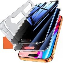 Protector De Pantalla Privacidad Para IPhone 15 Pro Max – Cristal Templado 8 Veces Más Fuerte, Anti-espía 25°, Compatible Con Face ID, Instalación Sin Burbujas (2 Unidades)