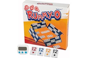 Doublefan Upgraded Rummy Game,Rummy-O with Color Unique Poker Playing Way,Rummy Cube Orginal Classic Board Game for Adult and Kids,106 Tiles, 4 Playing Rack, 1 Timing, 1 Dice (2-4 Players)
