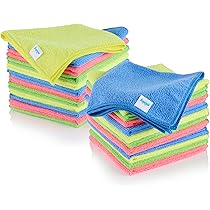 Minky Microfibre Multi-Pack Bundle - Microfibre Cloth Set Of 36, Multipurpose Duster, Reusable Home Essentials, Multiuse Cleaning Products, Lint Free, 4 Colours, Soft Cleaning Cloths (36