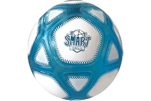 Smart Ball SBCB1B Football Gift for Boys and Girls from 6 Years Old Kick Up Counting Power Ball with Bright Lights and Sounds Training for Children, White and Blue