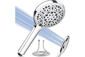 Magichome Pro High Pressure Shower Head and Hose Set with 9 Spray Modes - for Low Water Pressure, Large Powerful Chrome Showerhead & Easy Installation
