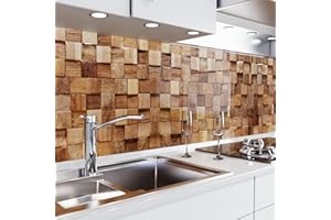 danario Crédence Adhésive pour Cuisine | Protège Mur Cuisine | Mural Décoratif Autocollant | 0,37 mm | Opaco | Bois - 60cm x 220cm