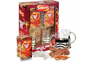CANDY SMITHS Mulled Wine Gift Set | 2 Mulled wine glasses 12 Sachet Mulled Wine Gift set | Mulled Wine Kit for Alcoholic and Non Alcoholic Mulled Wine | Wine Gifts for Women