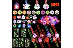 HOTSAN Kids Party Bag Fillers - 72PCS Glow in The Dark Decorations, Flashing Party Favours, Light Up Accessories And Toys for Halloween Party Games
