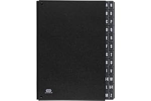 Elba Raccoglitore per documenti DIN A4 in cartone (cartellina, 24 scomparti, A-Z), nero