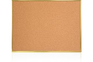 QUEENLINK Cork Notice Board Wooden Frame, 90 x 60 cm with 6 Pins, Double-Sided Available Cork Bulletin Board for Home Bedroom Offices Memo Message Pictures Planning