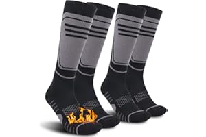 Chaussettes De Ski Thermiques Homme Femme - Épaisses Et Longues Pour Randonnée, Cyclisme, Sport D'Hiver - Mélange Coton - Sangles Antidérapantes