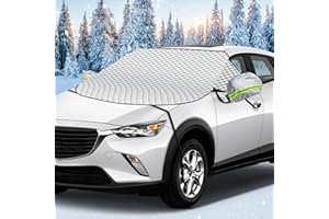 iKALULA Copertura Parabrezza Auto, Protezione Parabrezza Antighiaccio con Copertura specchietto retrovisore,Pieghevole Copri Parabrezza Contro Sole, Raggi UV, Gelo,Ghiaccio,230 x 128 cm