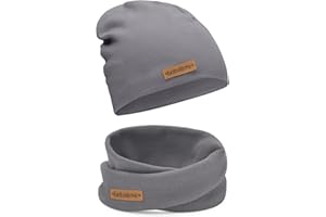 Bubalove Mützen und Schals für Jungen, Mädchen, Babys, Größen 1 Jahr bis 8 Jahre+ viele Farben, Baumwolle Kinderset Mütze und Schornstein, Baumwollmützen,