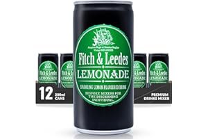Fitch & Leedes Lemonade Mixer for Spirits & Cocktails (12 x 200ml) – Ideal for Whiskey, Rum, London Dry Gin, Vodka, and Spiced Rum, Adding a Subtle and Sophisticated Lemon Zing