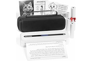 Itari Imprimante portable pour voyage avec étui et 4 rouleaux de papier, imprimante thermique sans encre, prend en charge 21,6 x 27,9 cm A4 et lettre américaine, sans fil, compatible avec iPhone