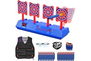 YOTOY Toys for 3+ Year Old Boys Kids: Spider Shooting Target Digital Shooter Targets with Vest Glasses Gifts for Age 3 4 5 6 7 8 9 10 Years Old Kid Teenager Birthday Presents Cool Spidey Outdoor Games