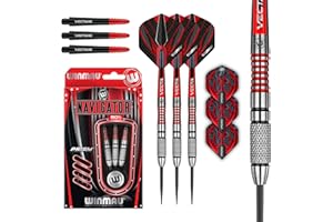 ‎WINMAU WINMAU Darts Navigator Series 90% Wolfram Stahlspitze-Set mit Dart Flüge und Dart-Schäften