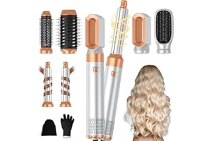 ‎UKLISS Hairstyler 6 in 1 Airbrush Haarstyler | Pro Air Styler Set - 1000W Rundbürstenföhn, Air Curler, Warmluftbürste, Föhnbürste, Haartrockner, Glättbürste | Styling für Alle Haartypen