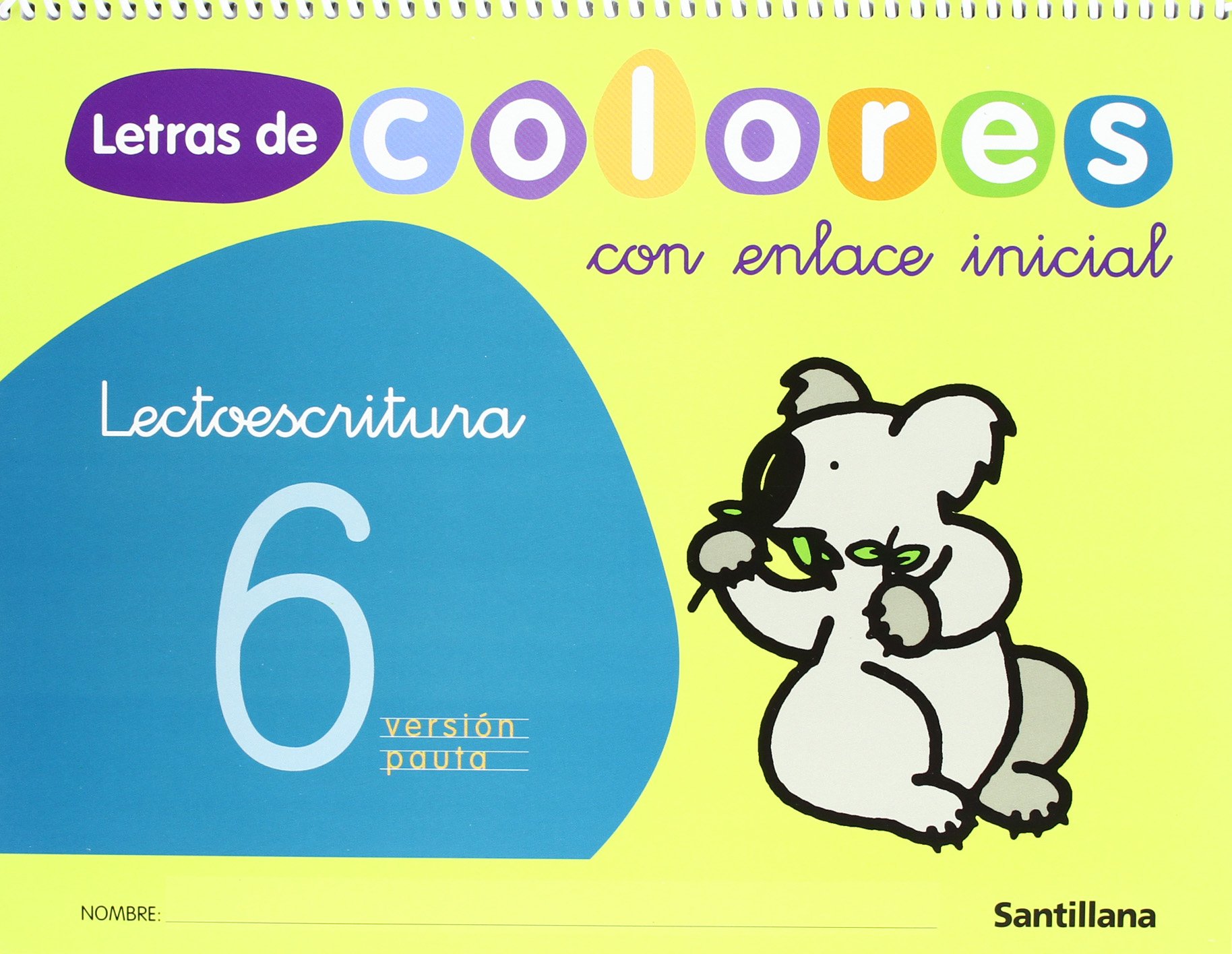 Letras de colores, lectoescritura, Educación Infantil. Cuaderno 6