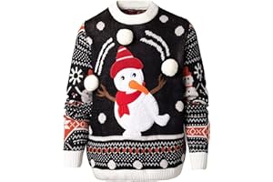 U LOOK UGLY TODAY Maglione Natalizio da Donna, Divertente, Unisex, Maglione in Maglia Ugly con Motivi Natalizi per Uomo e Donna per Festa di Natale.