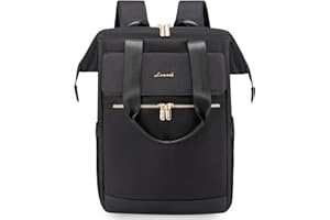 LOVEVOOK Zaino Donna Nero 15,6 Pollici, Zaino Lavoro Porta PC Antifurto, Zaino da Università Impermeabile, Computer Backpack Capiente per Laptop con Porta USB per Viaggi, Scuola