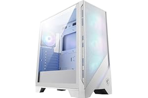 MSI MAG Forge 320R Airflow White Boîtier PC Moyen Tour - ATX, Compatible avec Les RTX 40, Ventilateurs ARGB, filtres à poussière magnétiques, Verre trempé, Hub de contrôle ARGB, USB Type-A 3.2 Gen 1