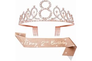 Abeillo Coroncina Compleanno, Corona Ragazza, It's My Birthday' Sash con Cristallo Strass Corona, Fascia Compleanno per Feste di Compleanno, Set di Decorazione per Compleanno