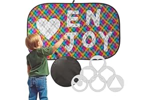 SZSMART Sensory Wall Panel Sensory Toys for Autism ADHD Sensory Mat Board with 6 Shape Stencils, Reversible Sequin Art for Kids Children Sensory-Room Play Classroom Decor DIY Decoration