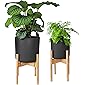 Gadgy Blumenständer Holz | Set 2 Stück Bambus Pflanzenständer | Verstellbare Blumentopf Ständer für Blumentopf bis Ø 30…