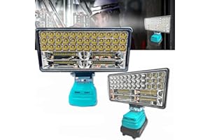 BYCZONE Akku Lampe für Makita 18V Akku, Kabellose LED Arbeitsleuchte, 90W LED Tragbare Flutlichter, 2 Modi Helligkeit Baustellen Lampe Strahler mit 2 USB-Anschlüssen für Camping, Notfall (ohne Akku)