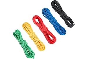 SUPERFINDINGS 5 Couleurs Tir à l'arc D Loop Rope Total 15m Coloré Composé Arc D Loop Rope Polyester Durable Nocking Loop pour la Formation de Chasse Accessoires d'arc à Poulies