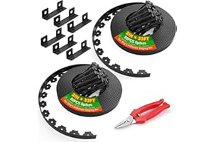 Graxury 2" Tall 66ft No Dig Landscape Edging Border with 100PCS 8" Plastic Spikes & 6 PCS Connectors - Garden Lawn Edging Kit with a Shears for Landscaping, Lawn, Flower Beds and Yard