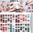 Kalolary Weihnachts-Nagelsticker Set – 30 Blatt Full Wraps Mit Schneeflocke, Weihnachtsmann & 2 Nagelfeilen